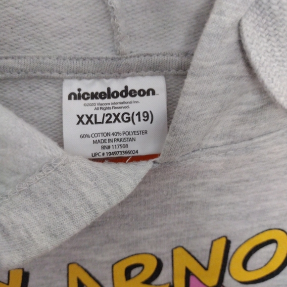 🔥🔥🔥Nickelodeon Hey Arnold Graphic Print Hoodie Unisex XXL Heather Gray - Picture 4 of 5